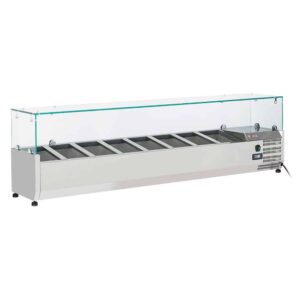 Diamond Gekoelde opzetstructuur 8x GN 1/4 – 150 mm, met glasopbouw – WRS-Elbro 12