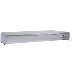Diamond gekoelde opzetvitrine 10x GN 1/4-150mm met R.V.S. deksel – WR-SX20-C7